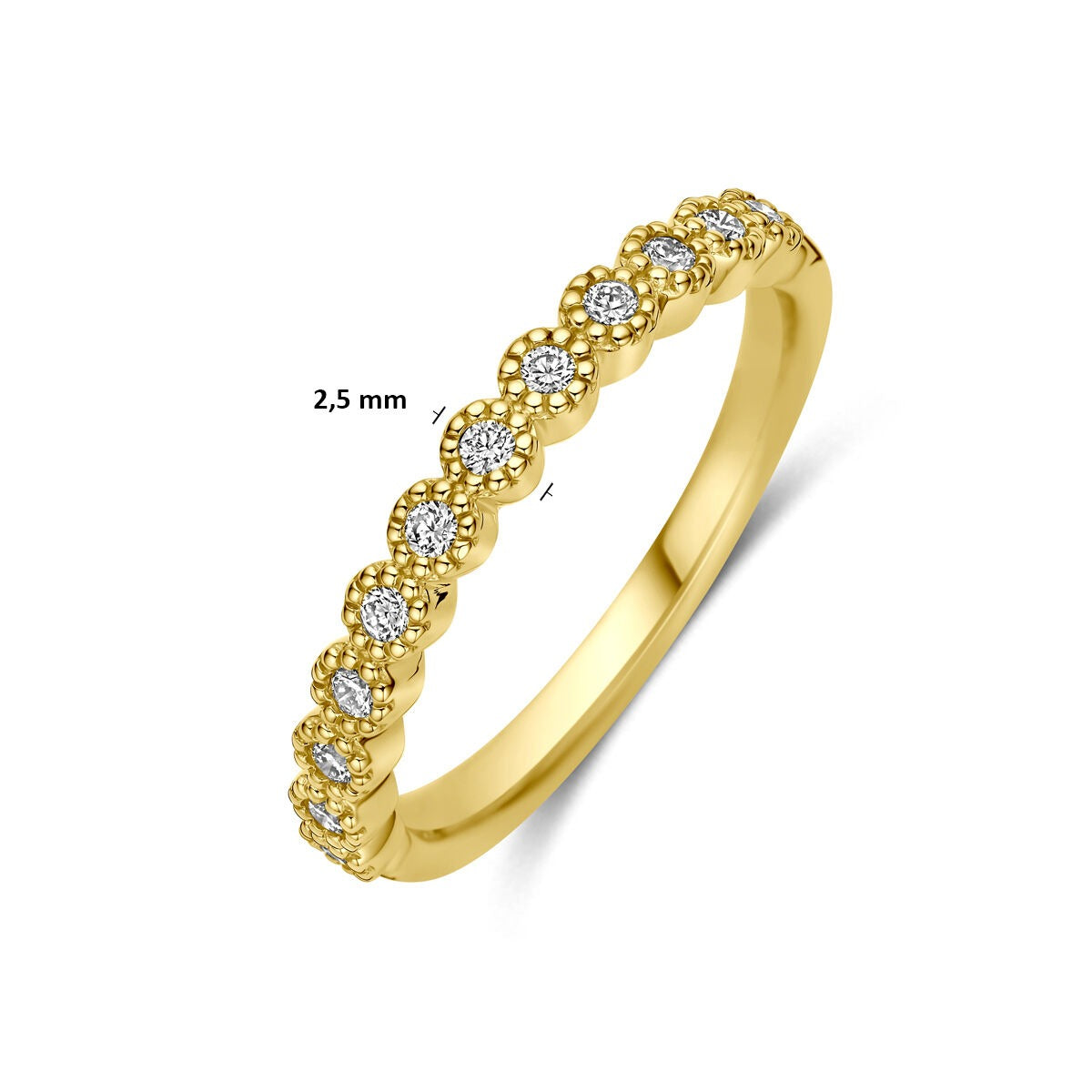 14k Geelgouden Alliance Ring met Diamant 0,18 ct