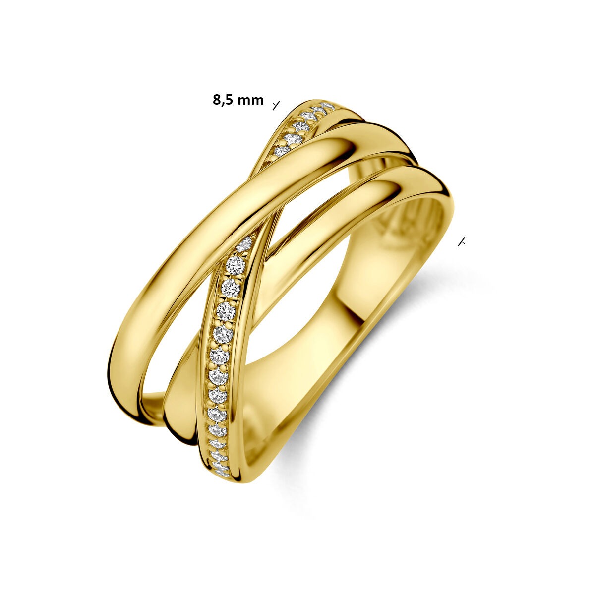 14k Geelgouden Alliance Ring met Diamant 0,15 ct