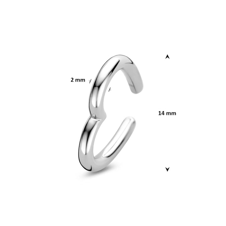 Zilveren ear cuff hartje – gerhodineerd 925 zilver