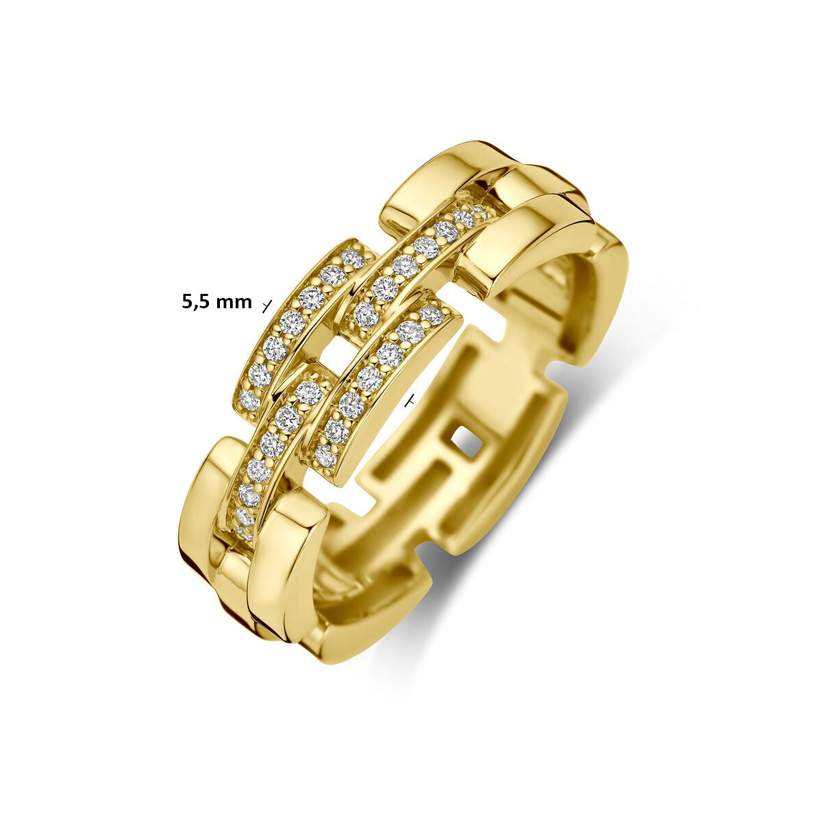 14k geelgouden ring met diamant