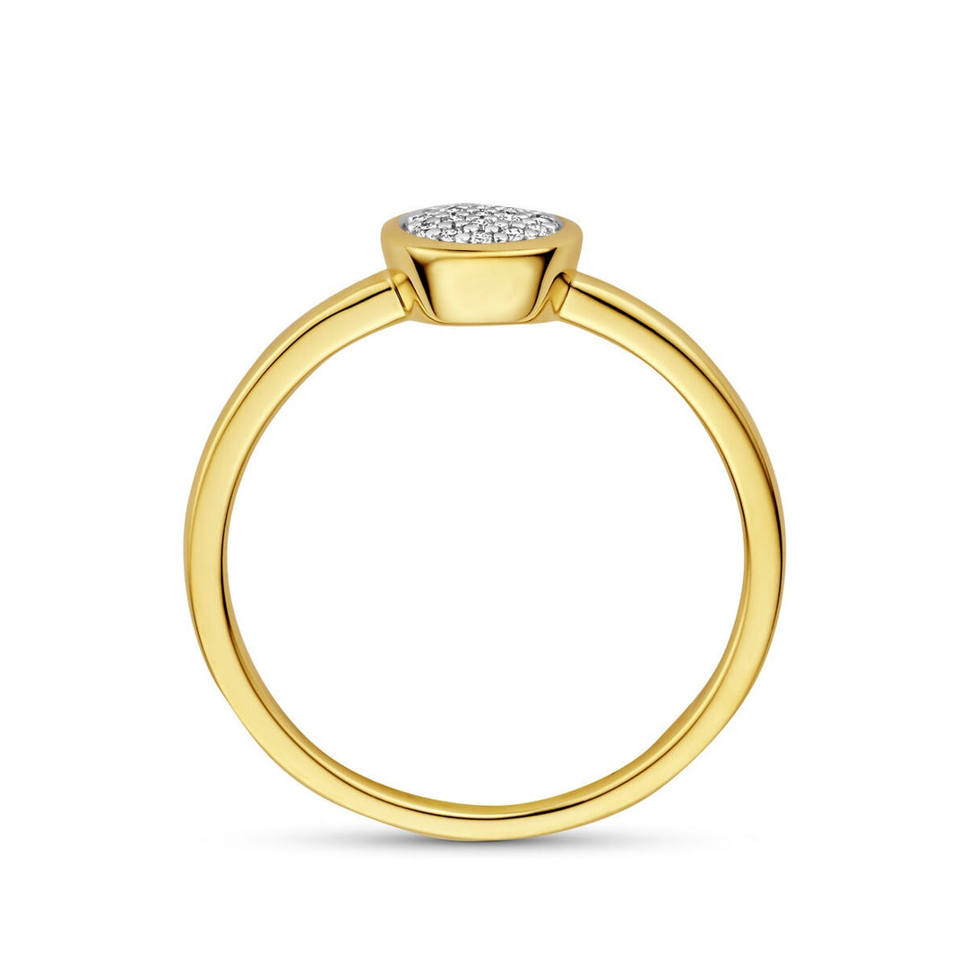 14k Geelgouden ring met diamant