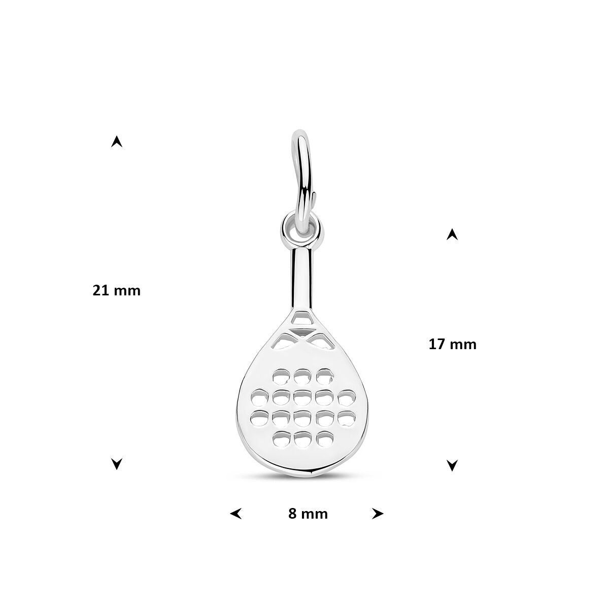 Zilveren hanger padelracket 925 zilver