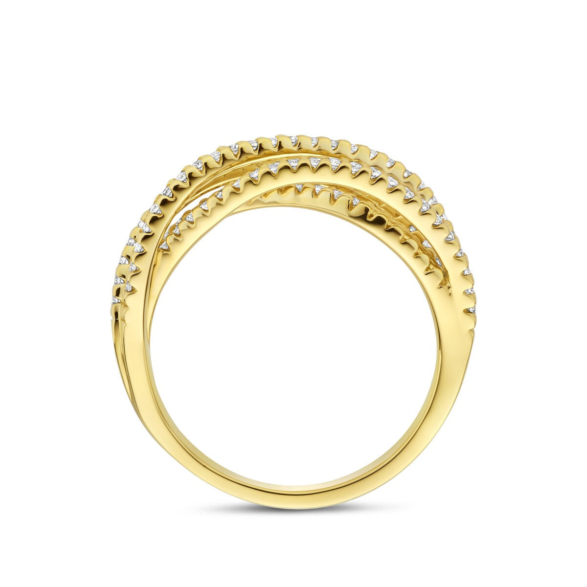 Gouden dames ring met diamant – 14k geelgoud