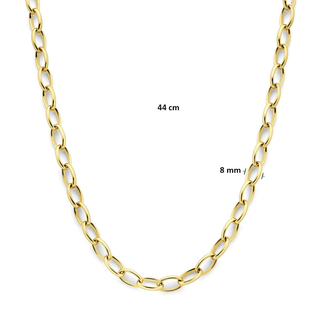Gouden dames ketting – 14k anker schakel 8 mm