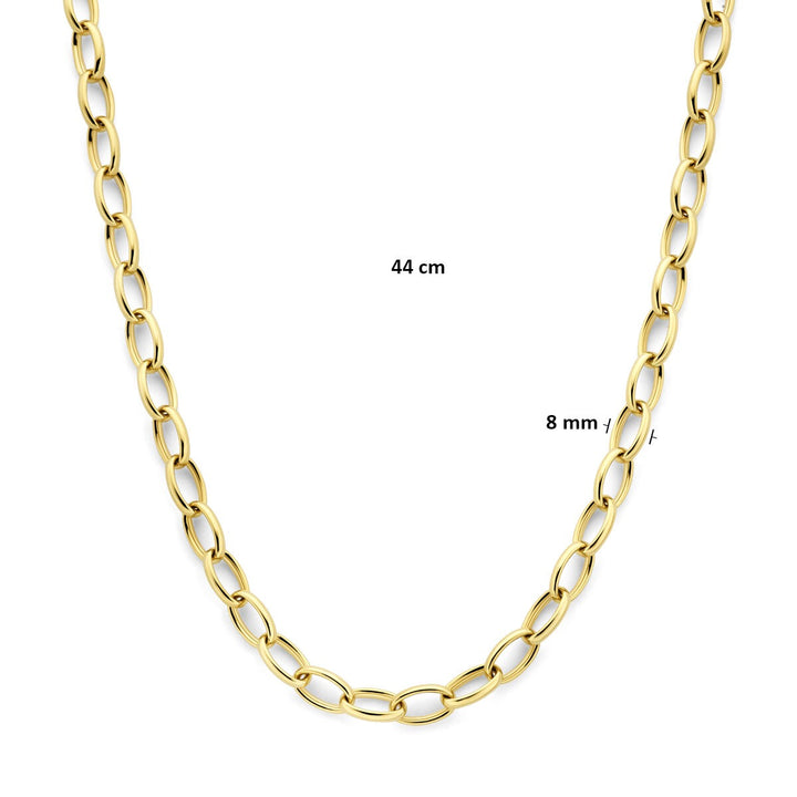 Gouden dames ketting – 14k anker schakel 8 mm