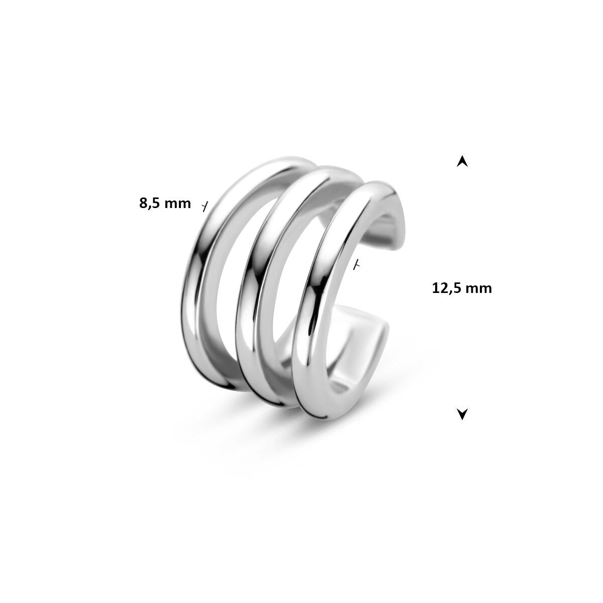 Gerhodineerd zilveren ear cuff