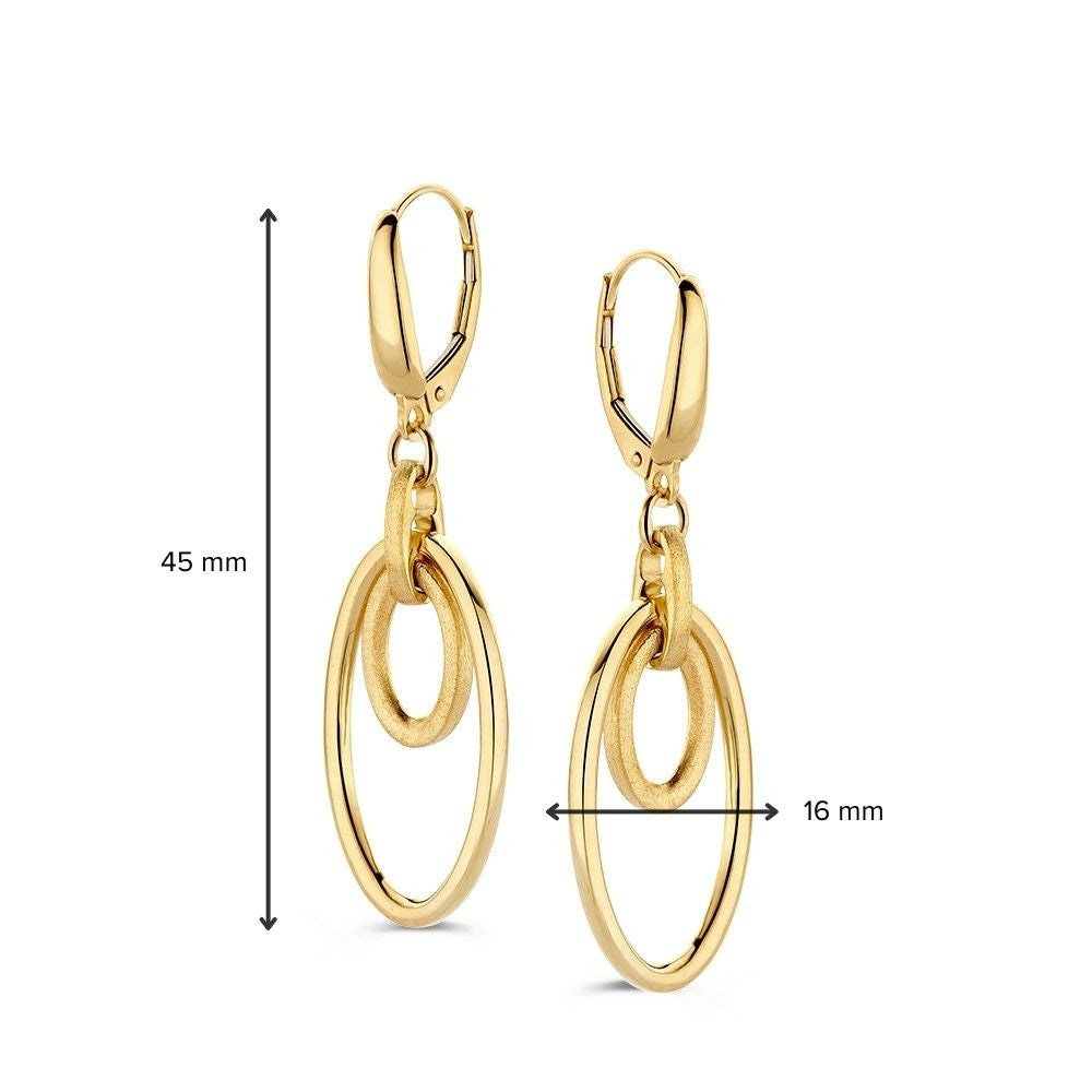 Geelgouden Oorhangers met Open Hangers – 14 Karaat Goud