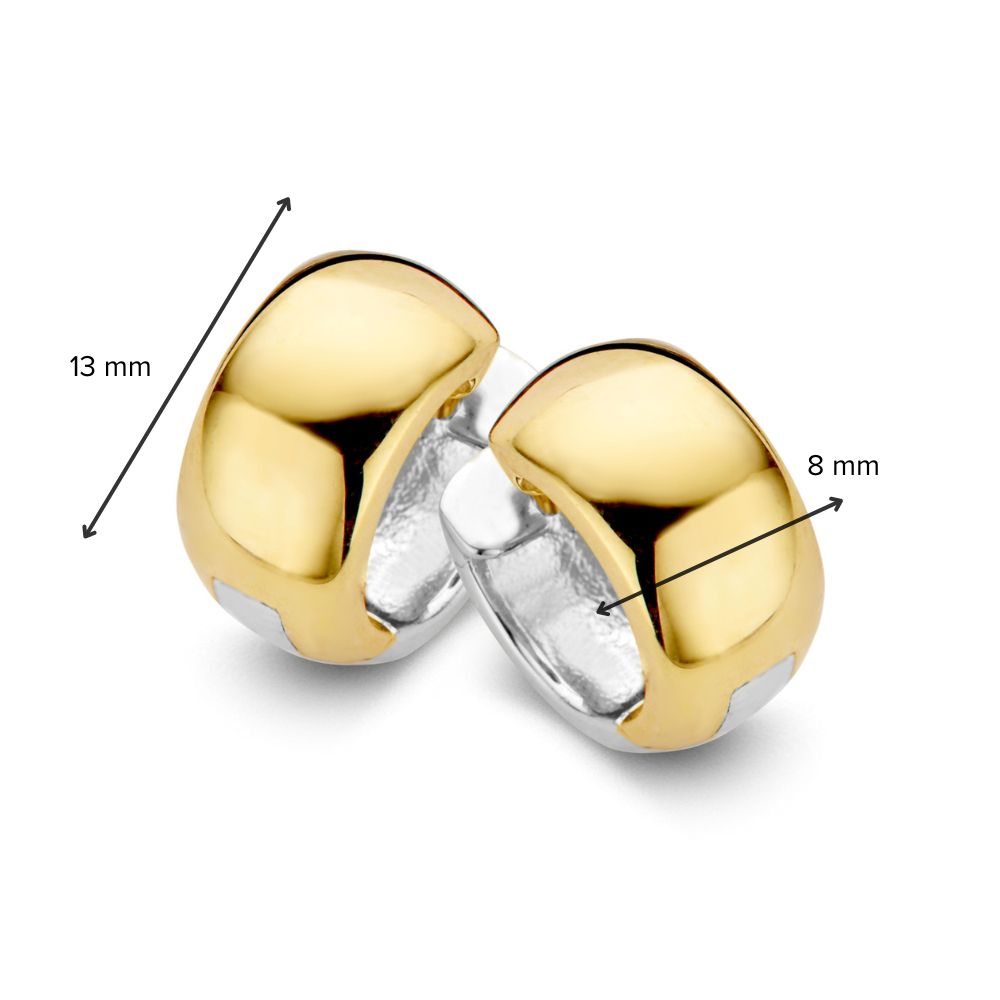 Bicolor Gouden Creolen – Omkeerbare Oorbellen in Wit- en Geelgoud voor Dames