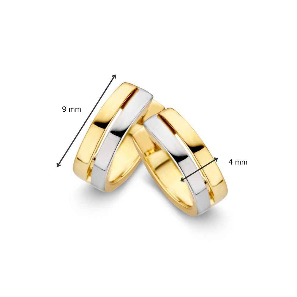 Geel-witte gouden oorringen – 14 karaat, 2,2 gram