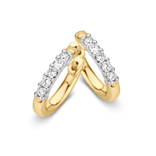 14-Karaat Gouden oorringen met Briljant Diamanten – Tijdloze Elegantie voor Dames