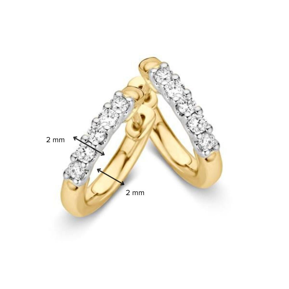 14-Karaat Gouden oorringen met Briljant Diamanten – Tijdloze Elegantie voor Dames