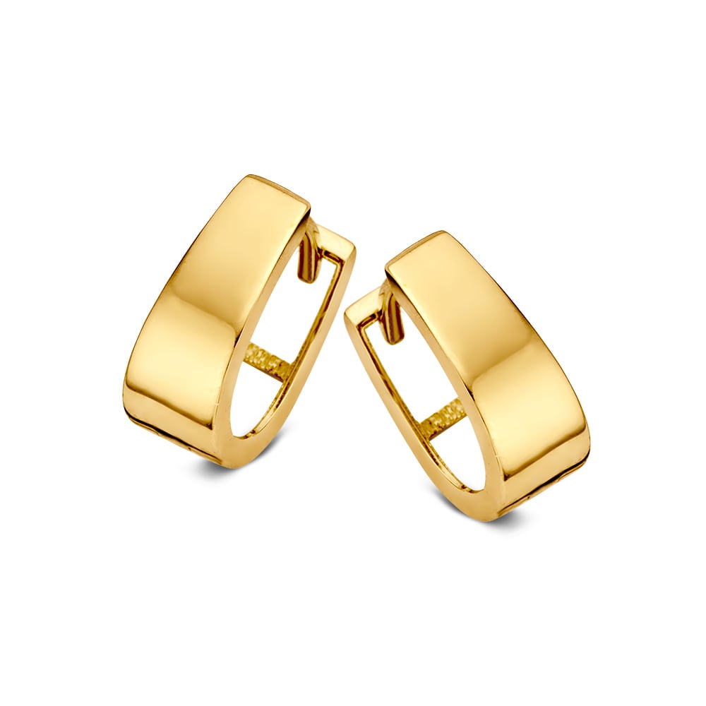 Geelgouden oorringen van 14 karaat met een tijdloos, elegant design en een binnenmaat van 7 mm.