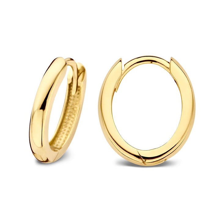 Geelgouden Oorringen Ovaal Model – 14 Karaat Goud | Van der Kooij