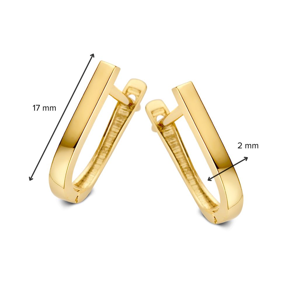 14 Karaat Geelgouden Oorringen met Strakke Afwerking en Perfecte Pasvorm (12x8 mm)