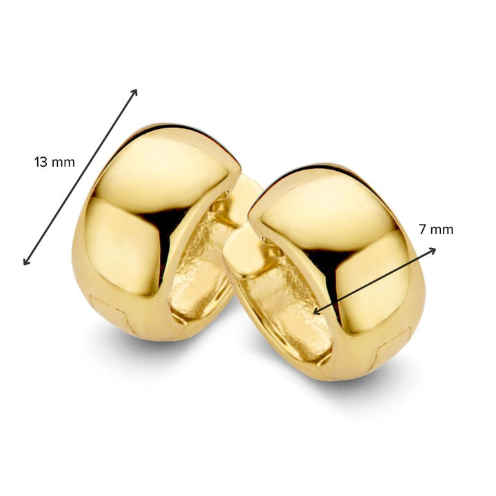 Geelgouden Brede Oorringen – 14 Karaat, 7 mm Breed