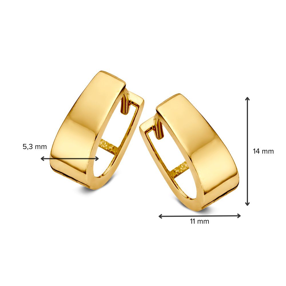 Geelgouden Oorringen 14 Karaat – Tijdloos en Elegant Design, 7 mm Binnenmaat