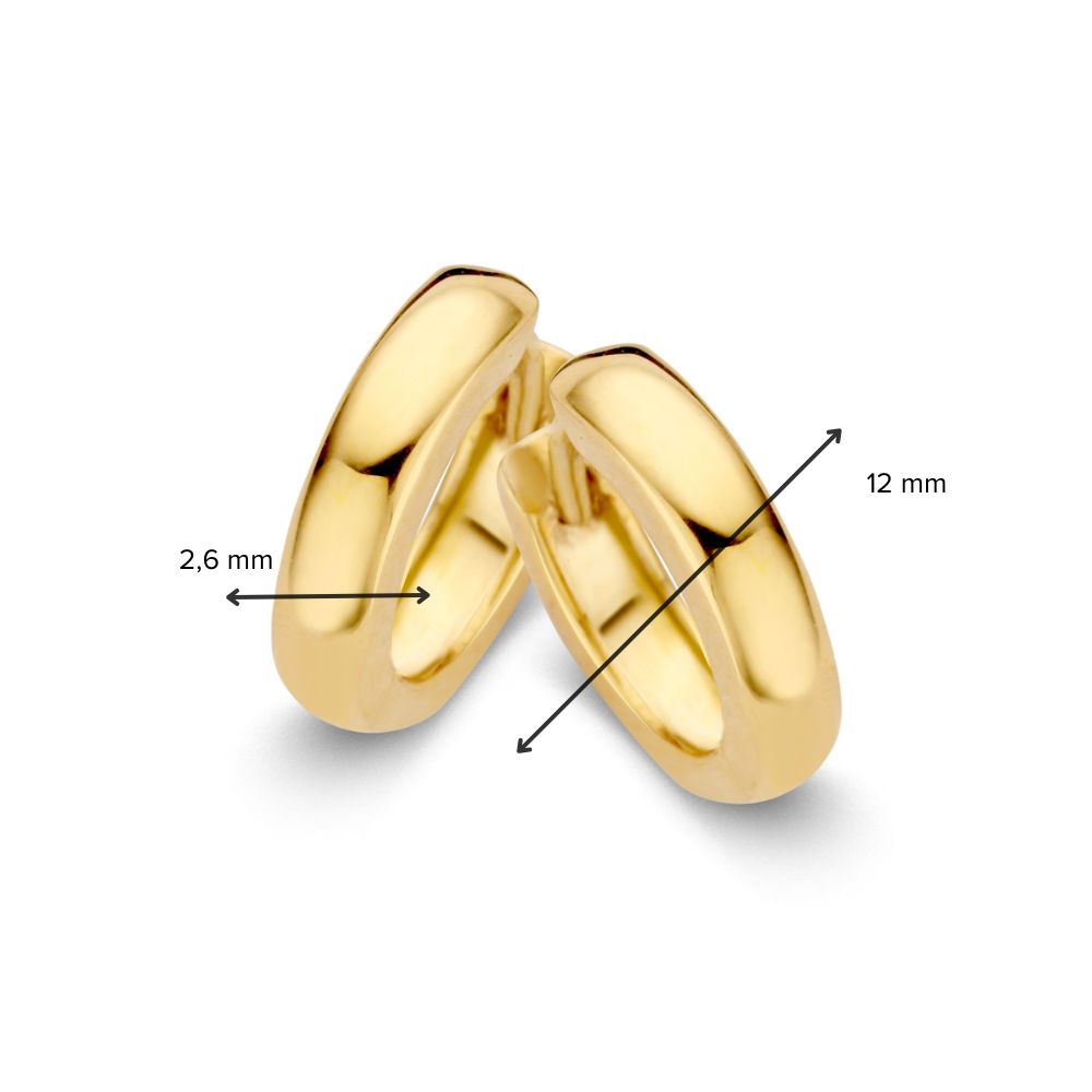 Elegante Geelgouden Oorringen – 14 Karaat, 9 mm Binnenmaat, Stijlvol en Tijdloos