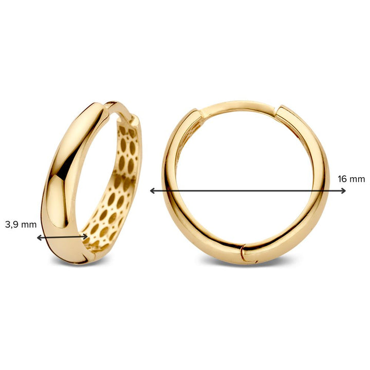 Geelgouden Taps Toelopende Oorringen – 14 Karaat – Elegant en Tijdloos – Van der Kooij