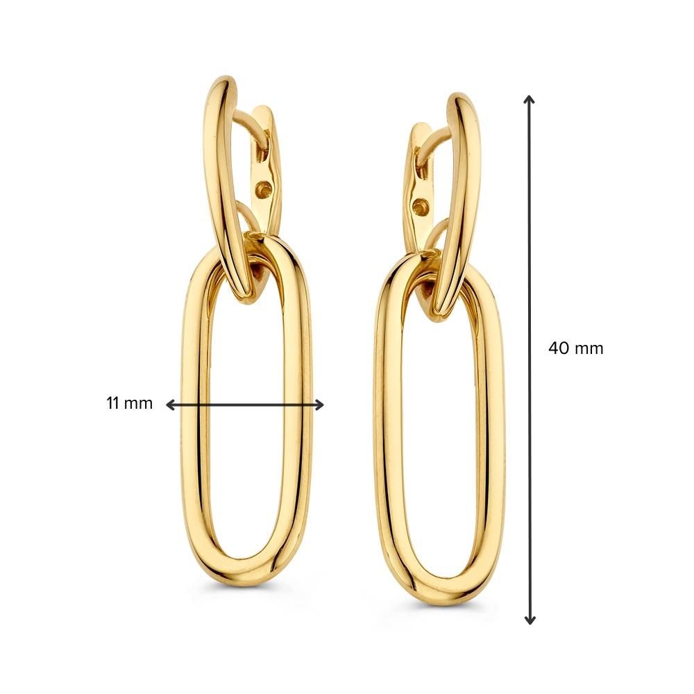 Prachtige Gouden Oorringen met Grove, Hangende Schakels – Statement Accessoire