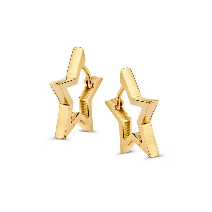 Gouden Oorringen in Stervorm – Een Sprankelende Blikvanger
