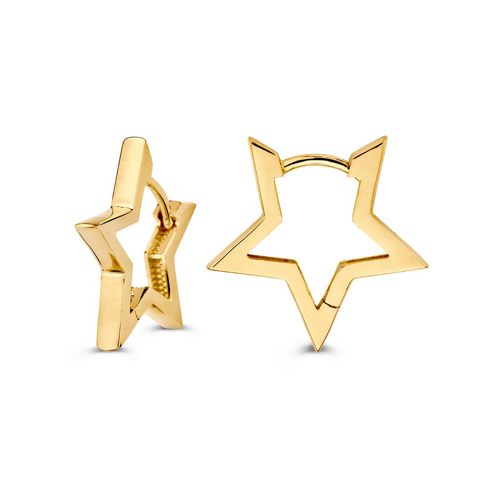 Gouden Oorringen in Stervorm – Een Sprankelende Blikvanger