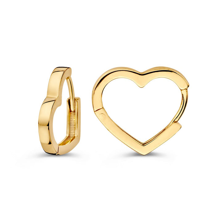 Geelgouden Hartvormige Oorbellen – Een Symbool van Liefde en Elegantie