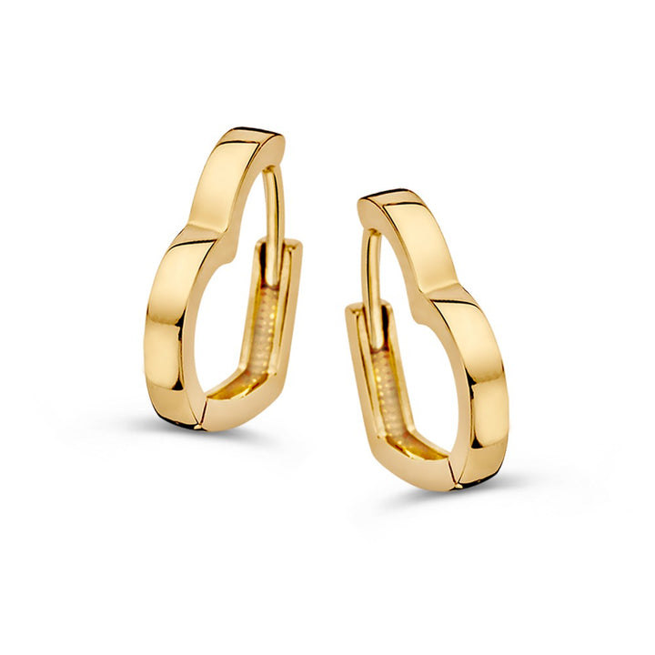 Geelgouden Hartvormige Oorbellen – Een Symbool van Liefde en Elegantie