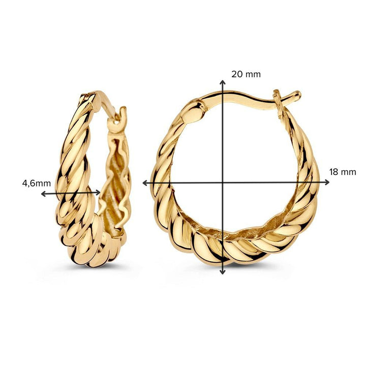 Geelgouden Oorringen met Gedraaide Band – Tijdloze Elegantie