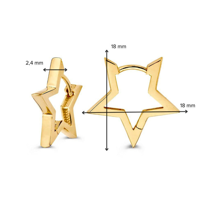 Gouden Oorringen in Stervorm – Een Sprankelende Blikvanger