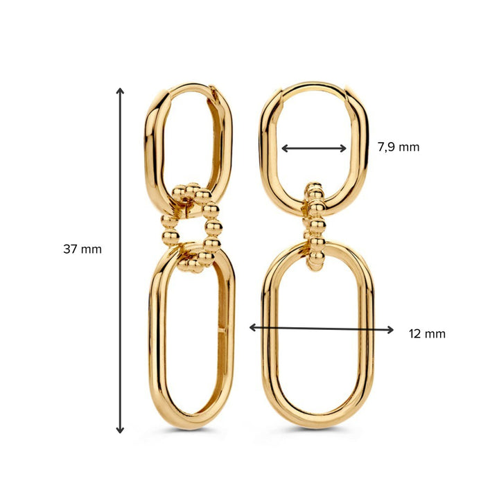 Opvallende Geelgouden Oorringen met Schakelelementen – Stoere Elegant