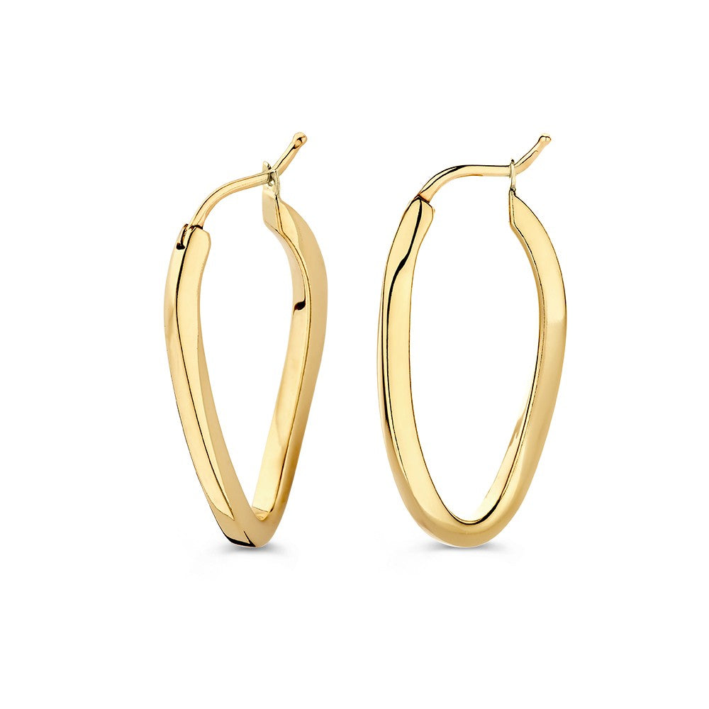 Geelgouden Oorringen met Speelse Twist – 14 Karaat Goud