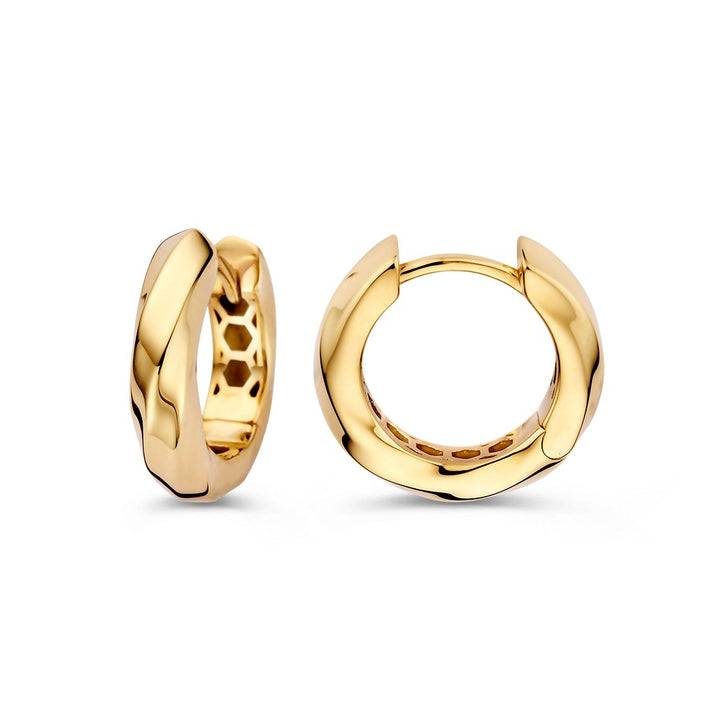 Geelgouden Oorringen met Gedraaide Band – Tijdloze Elegantie