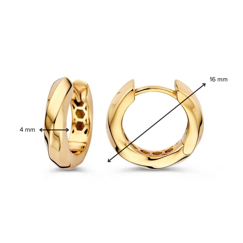 Geelgouden Oorringen met Gedraaide Band – Tijdloze Elegantie