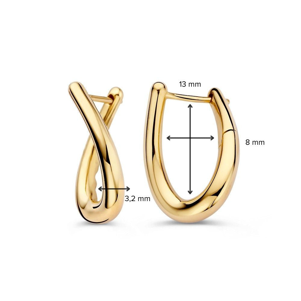 Speelse Geelgouden Oorringen met Twist – Elegantie in Beweging