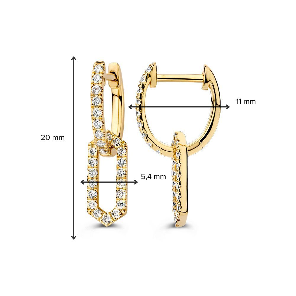 Oorringen geelgoud briljant 0,42 crt.