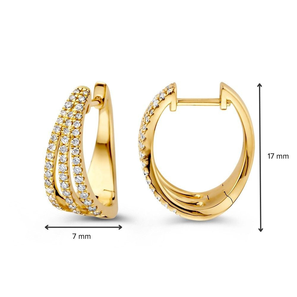 14K Geelgouden Collier met 0,48 crt Briljant Diamant – Luxe Sieraad voor Dames