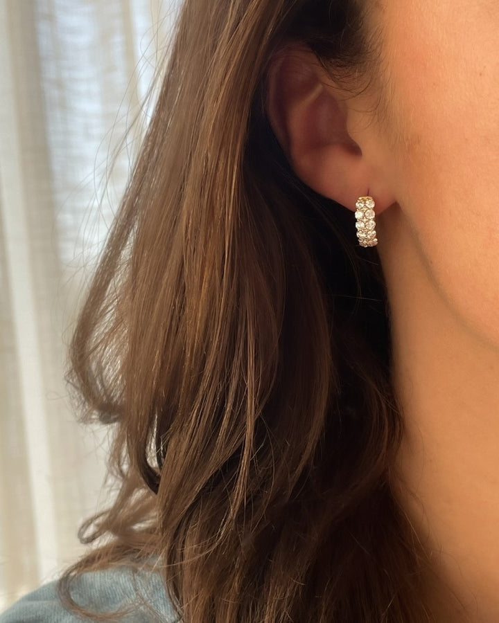 Luxe Geelgouden Oorringen met Fonkelende Diamanten in Pavézetting 1,72 crt.