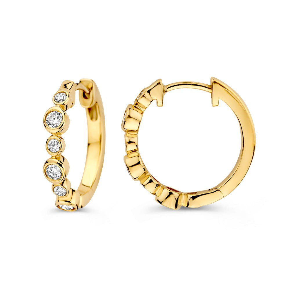 Oorringen Luna 0,40 crt. geelgoud