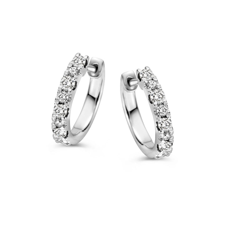 Oorringen witgoud briljant 0,42 crt.