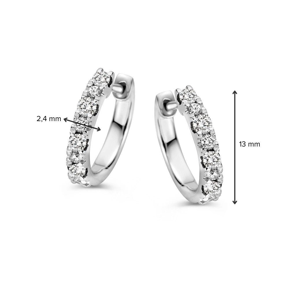 Oorringen witgoud briljant 0,42 crt.