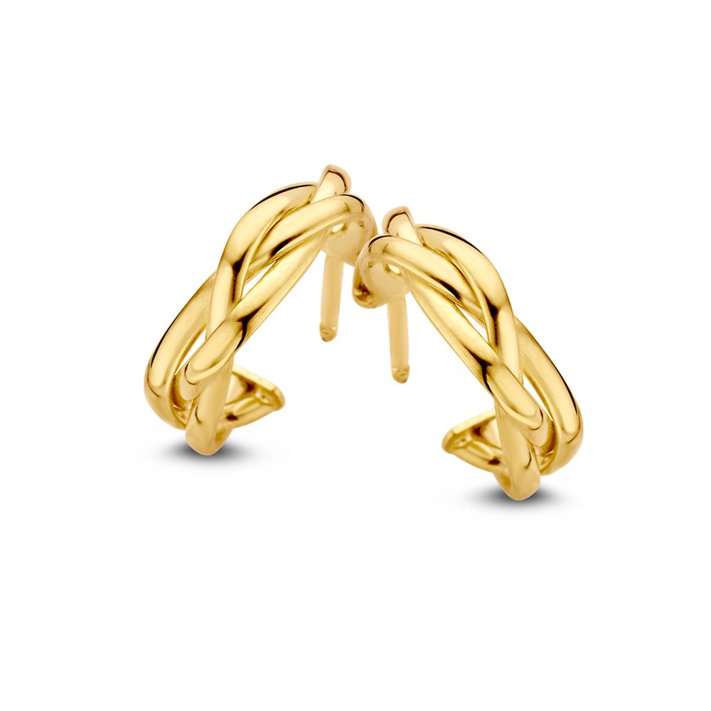 Bicolor gouden armband voor dames in geel en wit, met een tijdloos ontwerp en een lengte van 19 cm.