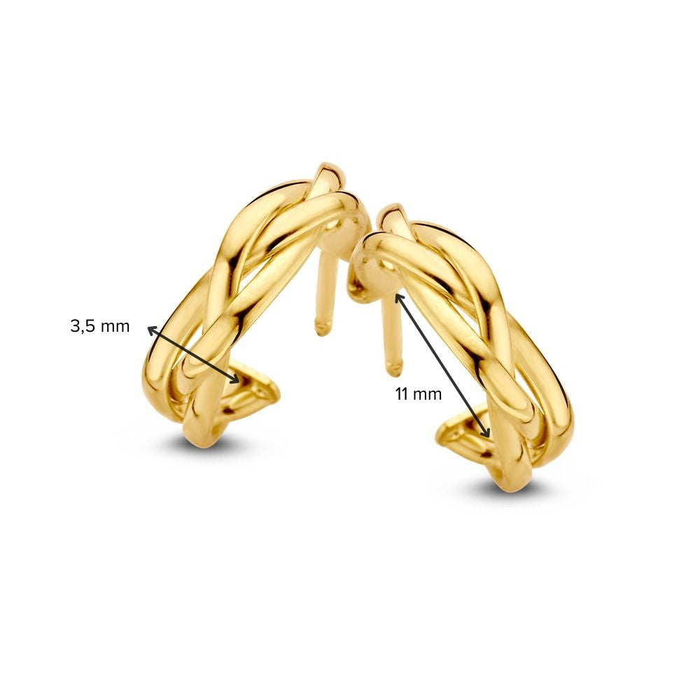 Tijdloze 14-Karaat Bicolor Gouden Armband voor Dames – Geel/Wit – 19 cm