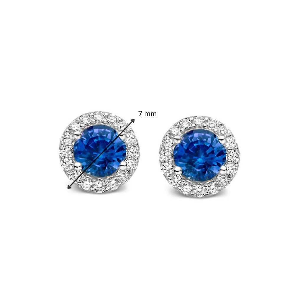 18kt Witgouden Ring met Blauwe Saffier en Diamant – Van der Kooij Luxe Sieraad
