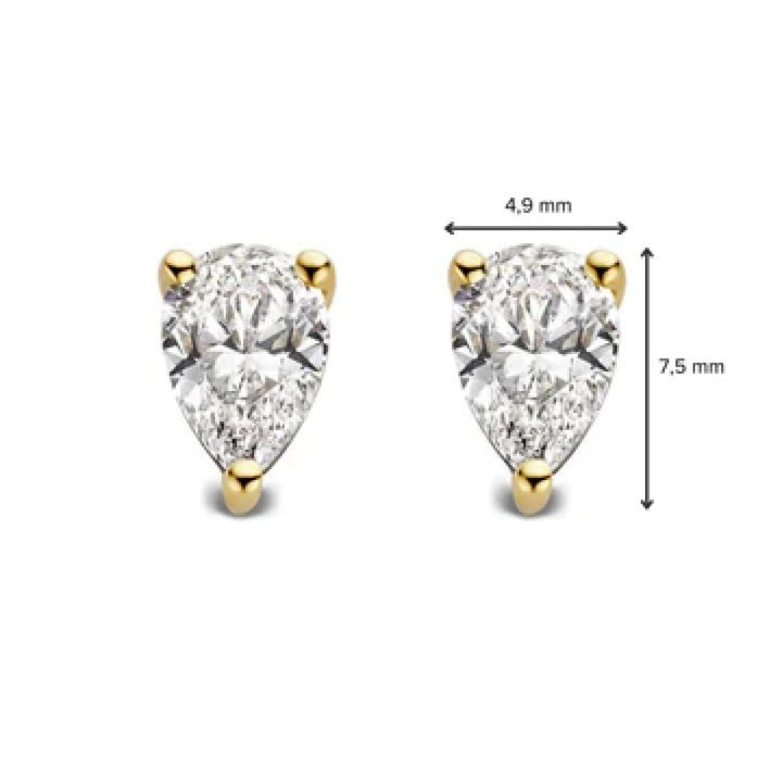 Oorstekers Ava 1,00 crt. geelgoud