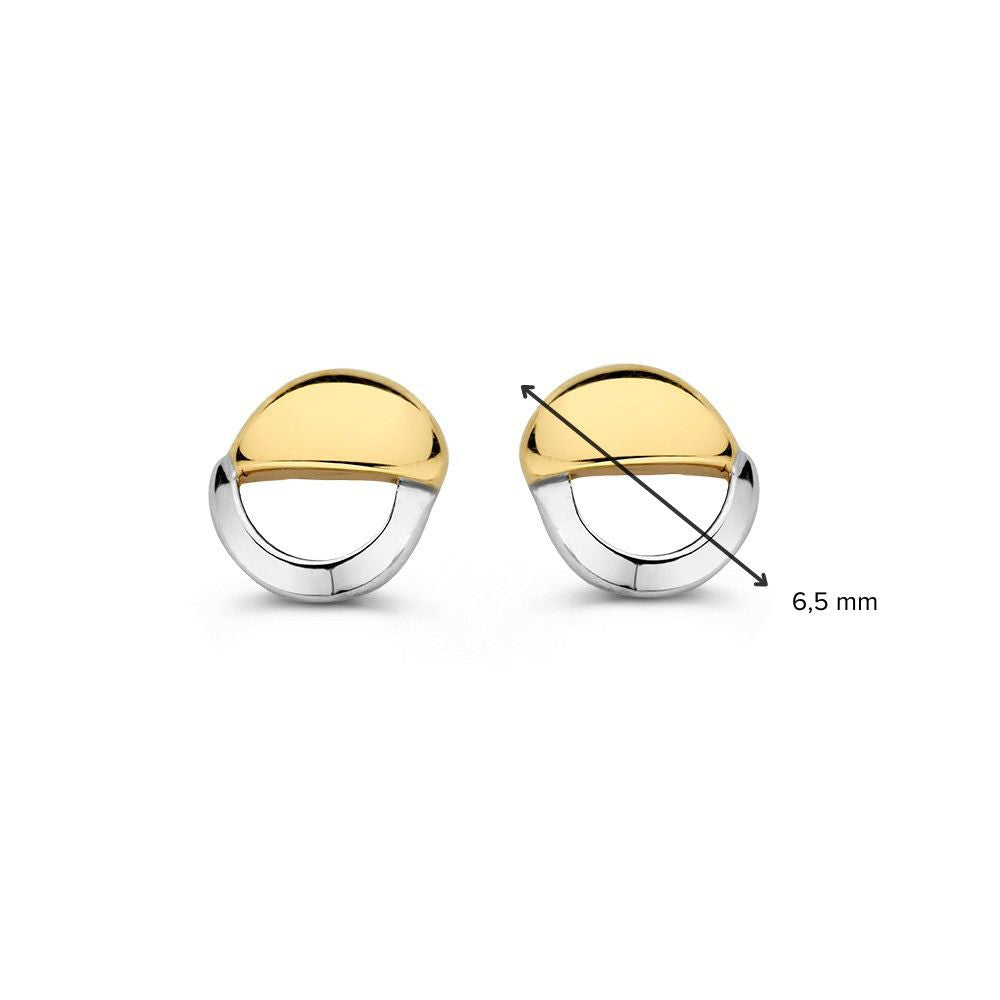 14 Karaat Bicolor Gouden Oorstekers voor Dames – Geel/Wit Gouden Oorstekers