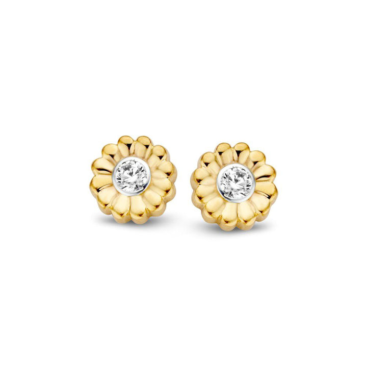 Geelgouden Oorstekers met Zirkonia 6 mm - 14 Karaat