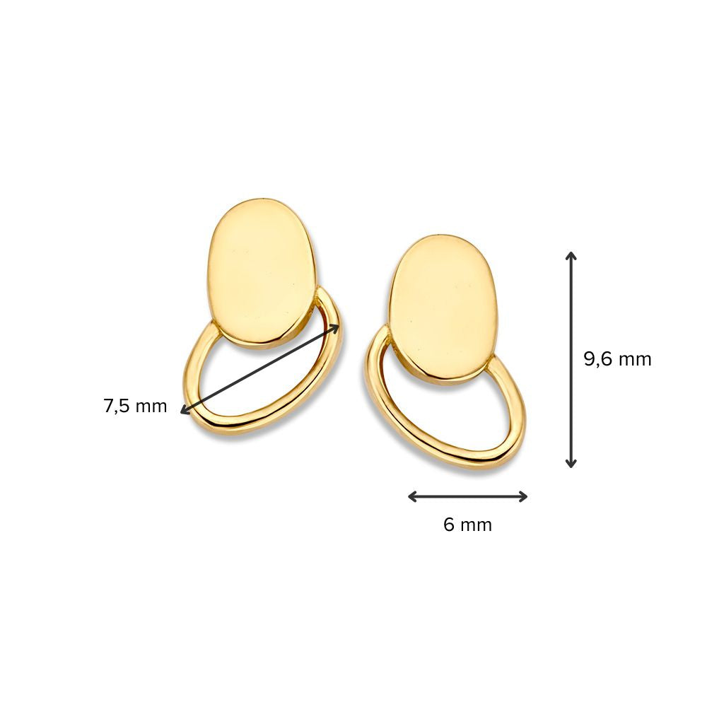 Geelgouden Oorstekers 14K 10mm – Verfijnde Minimalistische Elegantie