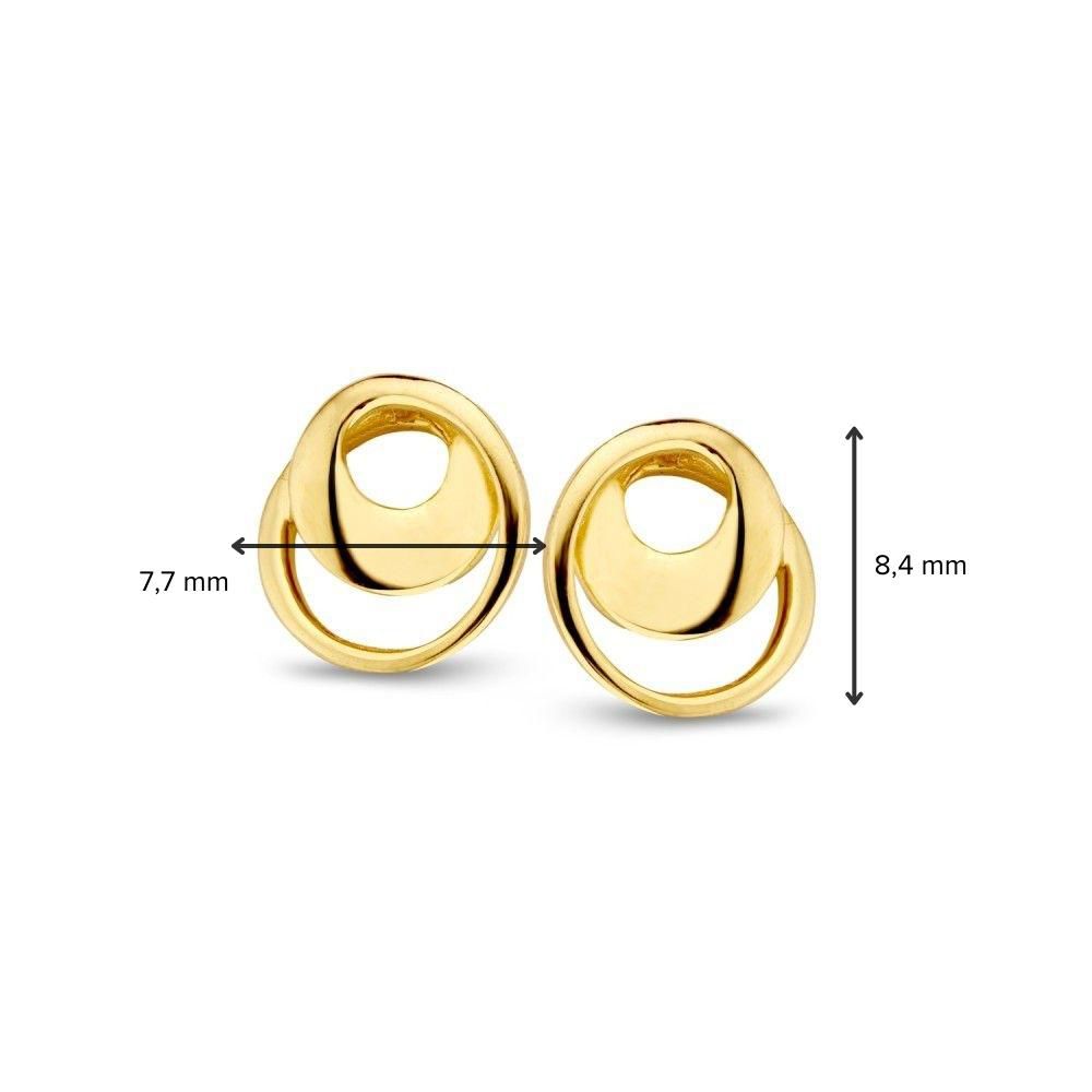 Geelgouden Oorstekers 14K 8mm - Eenvoudig en Elegant