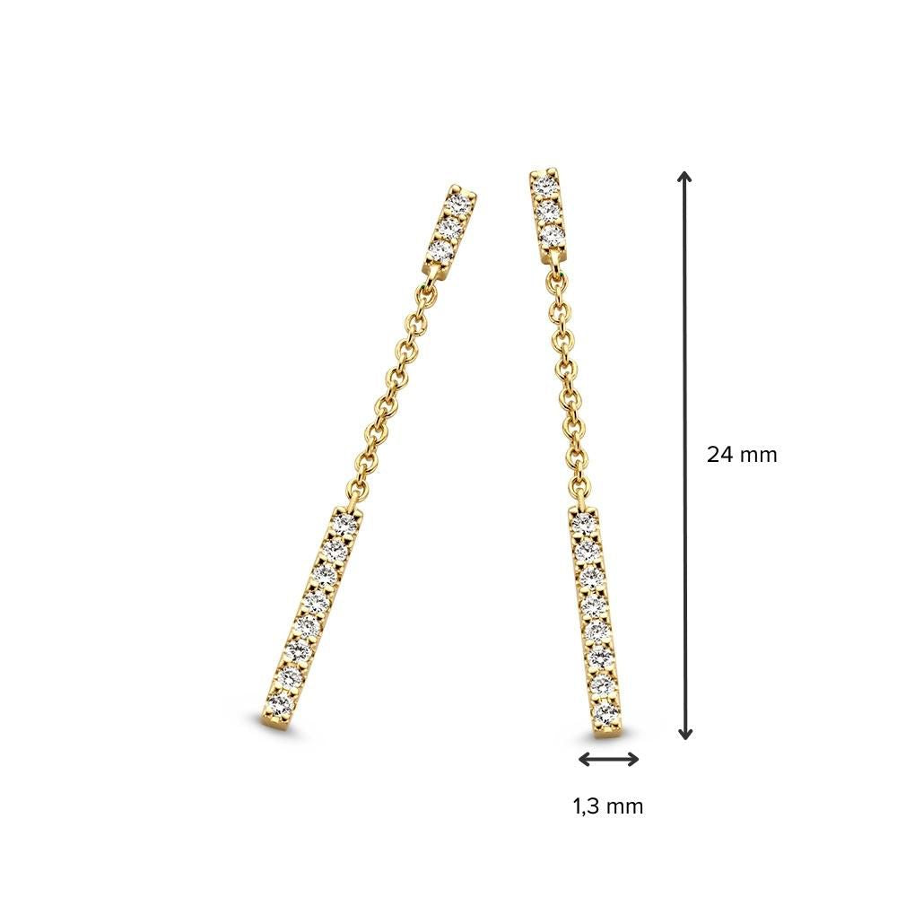 Geelgouden Oorstekers met Diamant van 0,12 crt. – Subtiele Elegantie