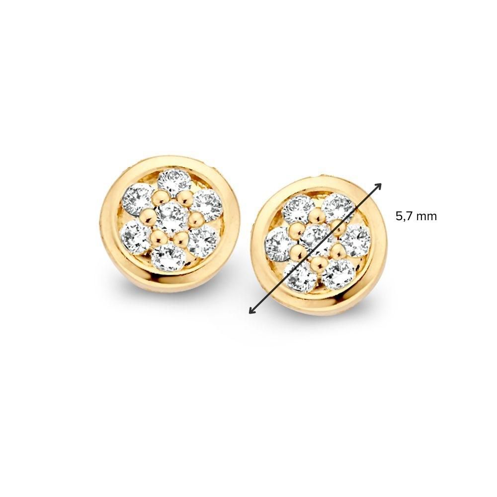 Geelgouden Oorstekers met Diamant van 0,18 crt. – Elegante